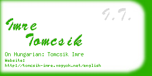 imre tomcsik business card